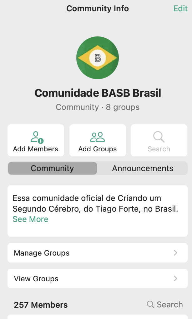 BASB Brazil WhatsApp community